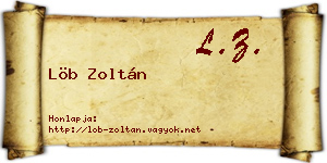 Löb Zoltán névjegykártya