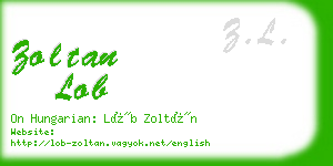zoltan lob business card